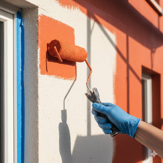 Application de peinture sur un mur préparé par Go Renov